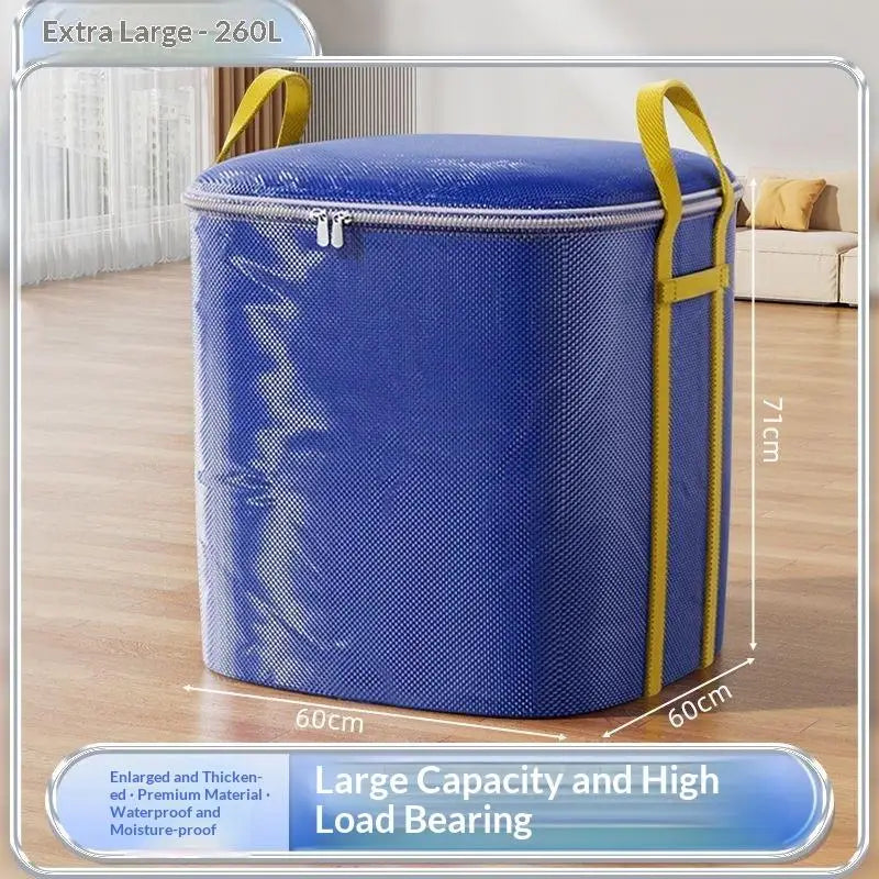 Extra-large Moving Storage Bag, Heavy-duty Waterproof Organizer Bag, Suitable For Storing Clothes, Blankets, Luggage, And Travel Peaceful Pleasures Health and Wellness XL Blue