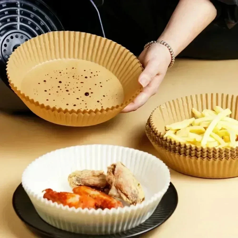 50/30 Pieces Kitchens Accessories Air Fryer Paper Kitchen Utensils Disposable Square Round Pastry Molds BBQ Plate Non-stick Pad Peaceful Pleasures Health and Wellness