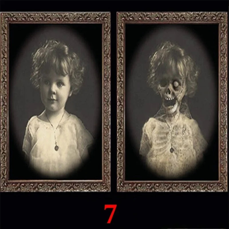 3D Changing Face Ghost Picture Frame Halloween Horror Decoration