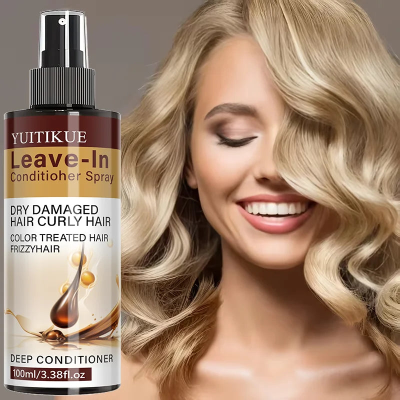 YUITIKUE Leave-In Conditioner Spray 100ml Deep Conditioner for Dry Damaged Curly Color Treated Frizzy Hair Peaceful Pleasures Health and Wellness