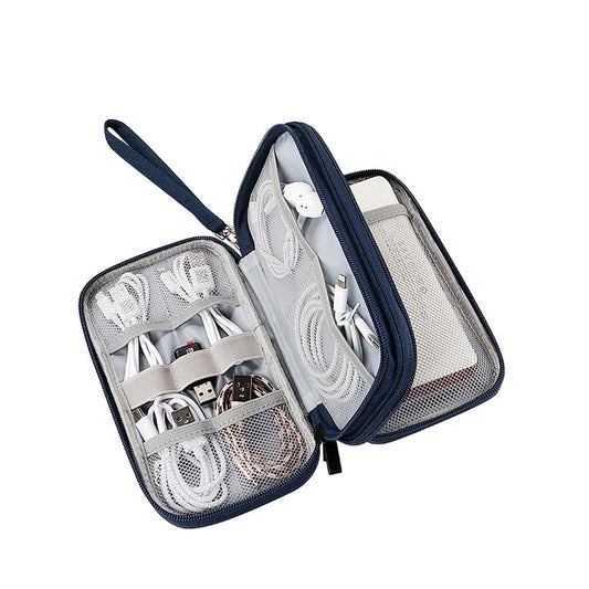 Grey Black Navy Travel Portable Digital Product Storage Bag USB Data Peaceful Pleasures Health and Wellness