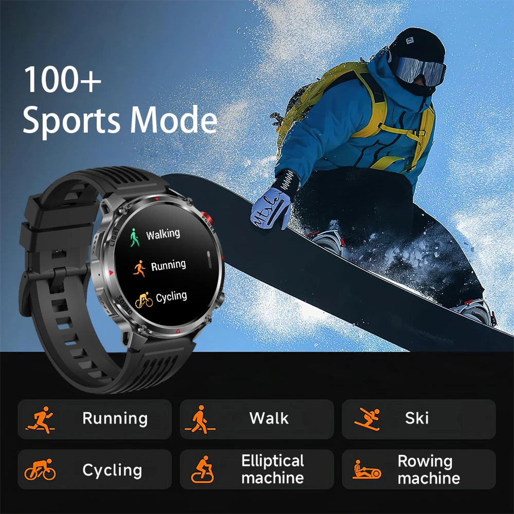 HT45 GPS Smart Watch – 1100mAh, IP68, 100+ Sports Modes, HD Screen