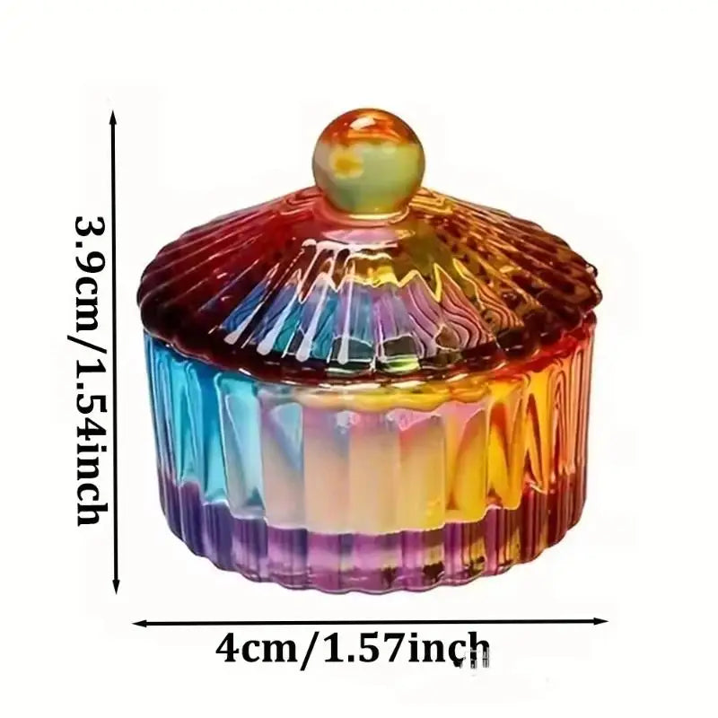 Color Crystal Glass Dish Acrylic Powder Liquid Holder Container Shape Nail Lid Cup Bowl Manicure Accessories Peaceful Pleasures Health and Wellness