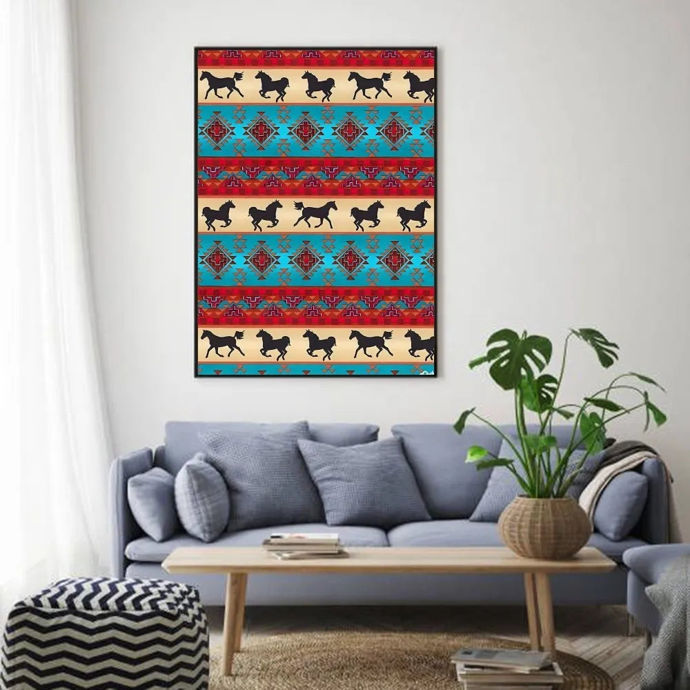 African Classic Fabric Kente Cloth Poster HD art sticky wall waterproof home living room bedroom bar aesthetic decoration Peaceful Pleasures Health and Wellness