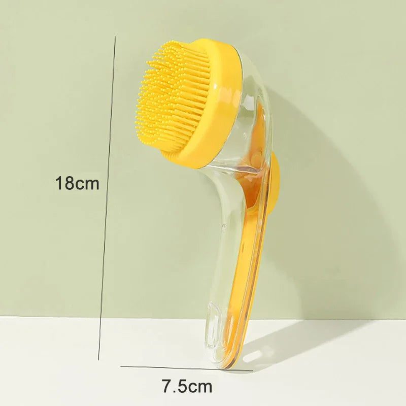 Long Handle Silicone Pet Bathing Brush for Dogs & Cats Pet Grooming Brush Peaceful Pleasures Health and Wellness