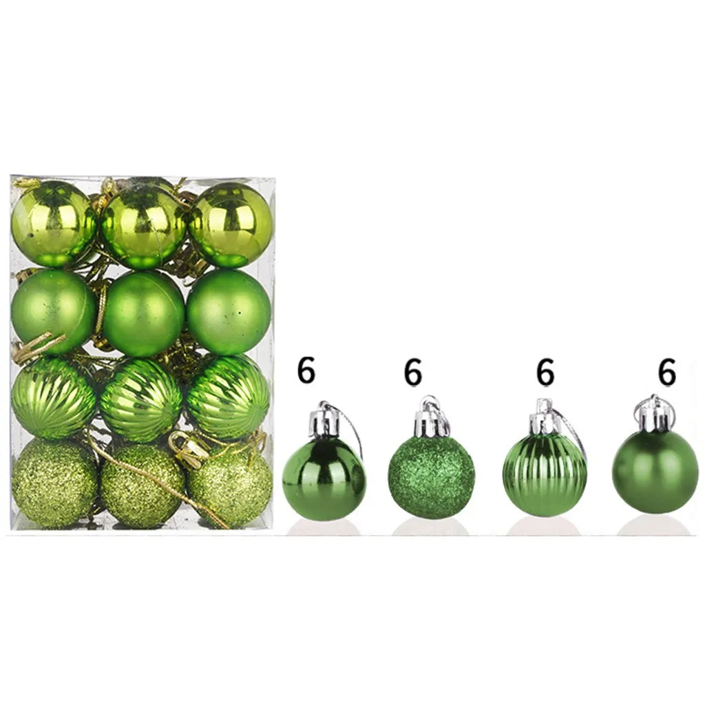 30mm Christmas Xmas Tree Ball Bauble Hanging Home Party Ornament Decor 24pc Tree Decoration Balls Xmas Party Hanging Pendant Peaceful Pleasures Health and Wellness F 3cm