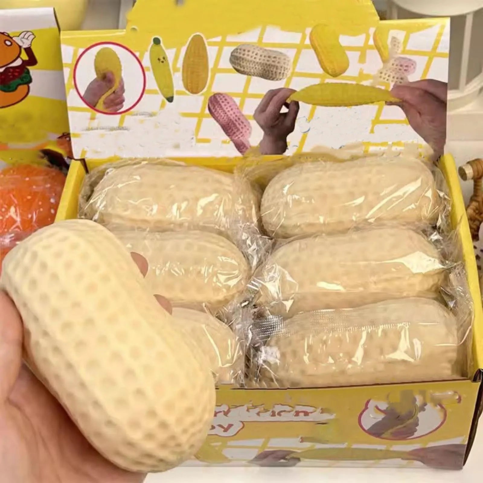 Simulated Peanut Slow Rebound Projectile Decompression Toy Relieves Pressure Ventilation Fun Cute Big Toy Ball Party Party Gift Peaceful Pleasures Health and Wellness