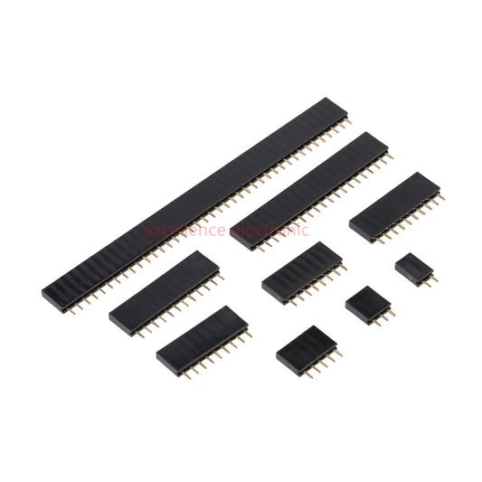 10 Pieces Single Row Pin Female Header Socket Pitch 2.54mm 1*2p 3p 4p 5p 6p 7p 8p 9p 10p 12p 14p 16p 20p 40 Pin Connector Peaceful Pleasures Health and Wellness 2P