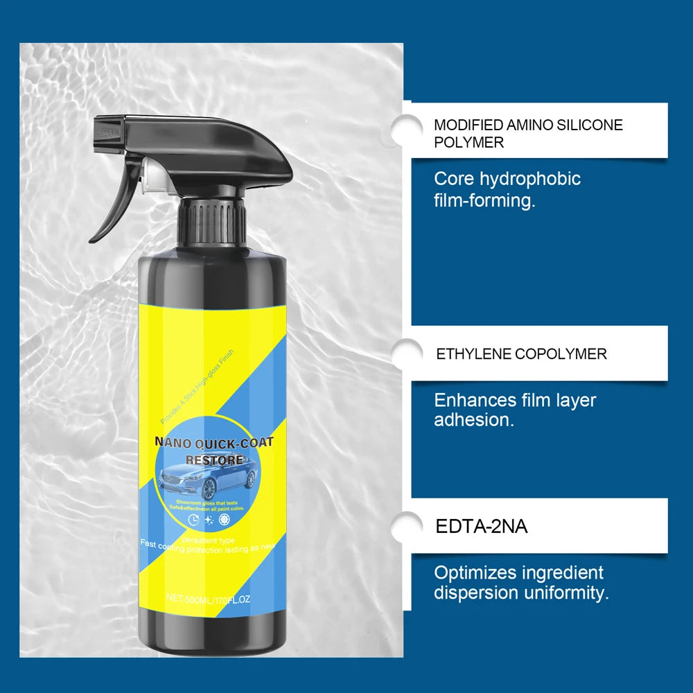 Car Coating Spray Quick Effect Coating Agent Coat Car Wax Car Scratch Wax Coating Spray Oil Film Emulsion Glass Cleaner Peaceful Pleasures Health and Wellness