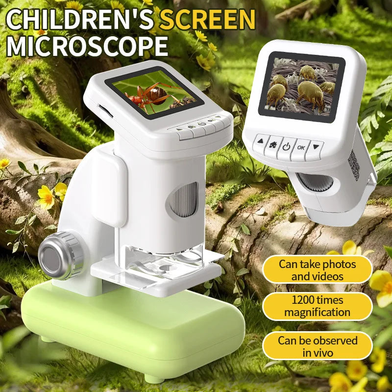 Children's Microscope, Portable Handheld Microscope, Student Science Experiment, Large Screen Desktop Microscope Peaceful Pleasures Health and Wellness