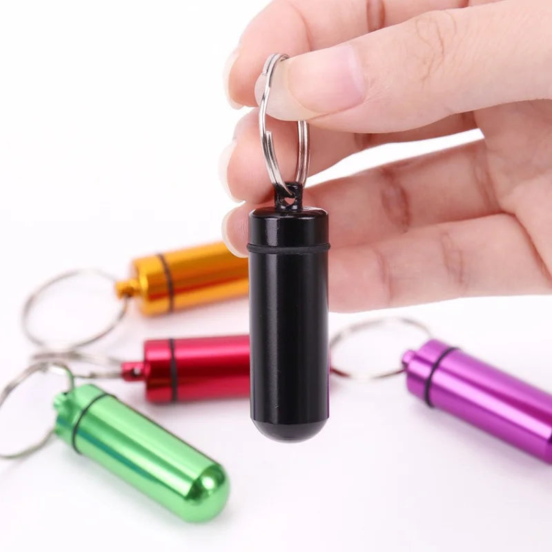 Portable Mini Waterproof Aluminum Pill Box Cases Container Organizer Storage Tablets Bottle Medicine Vitamin Pillboxs Fish Oils Peaceful Pleasures Health and Wellness