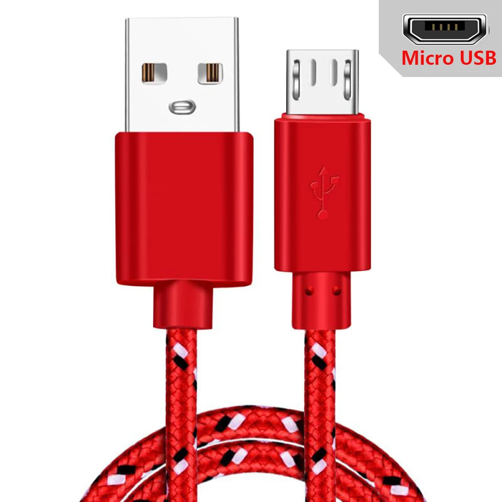 Nylon Braided Micro USB Fast Charge Cable 1M 2M 3M – Android