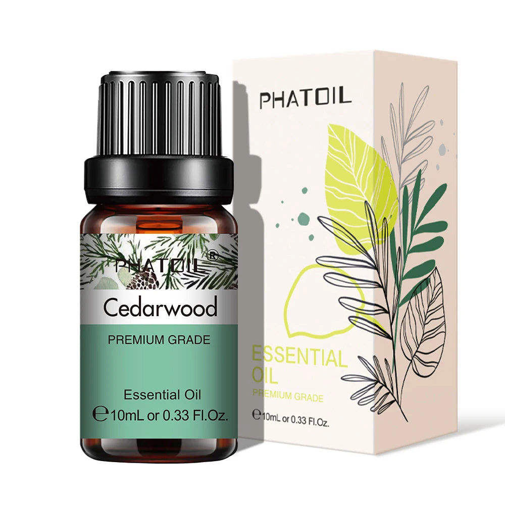 PHATOIL 1PCS Cedarwood Essential Oil 10ml/30ml/100ml - Pure Natural for Aromatherapy,Diffuser,Massage,Candle Making, Hair Care Peaceful Pleasures Health and Wellness