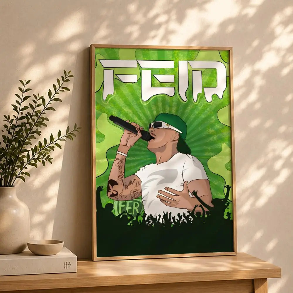 Feid Singer HD Poster – Self-Adhesive Waterproof Wall Art Music Wall Poster Peaceful Pleasures Health and Wellness White1 50X70cmNoframe