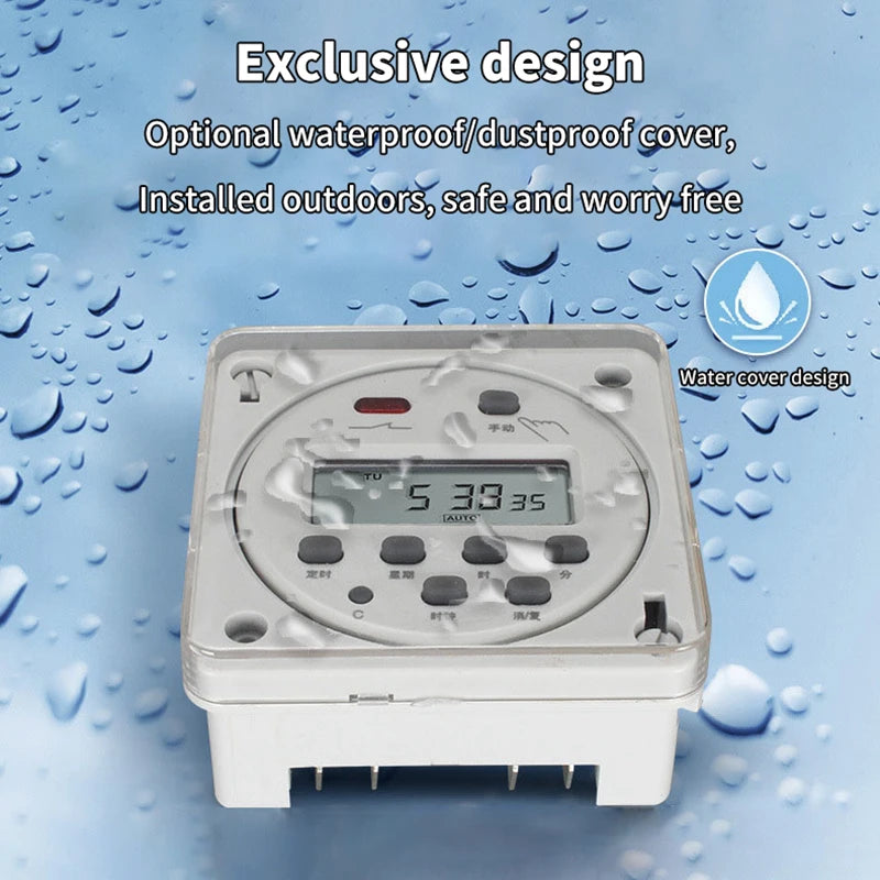 New Programmable Time Relay CN101A\CN102A Plastic Waterproof Cover Digital LCD Power Timer Switch Protection Cover Peaceful Pleasures Health and Wellness