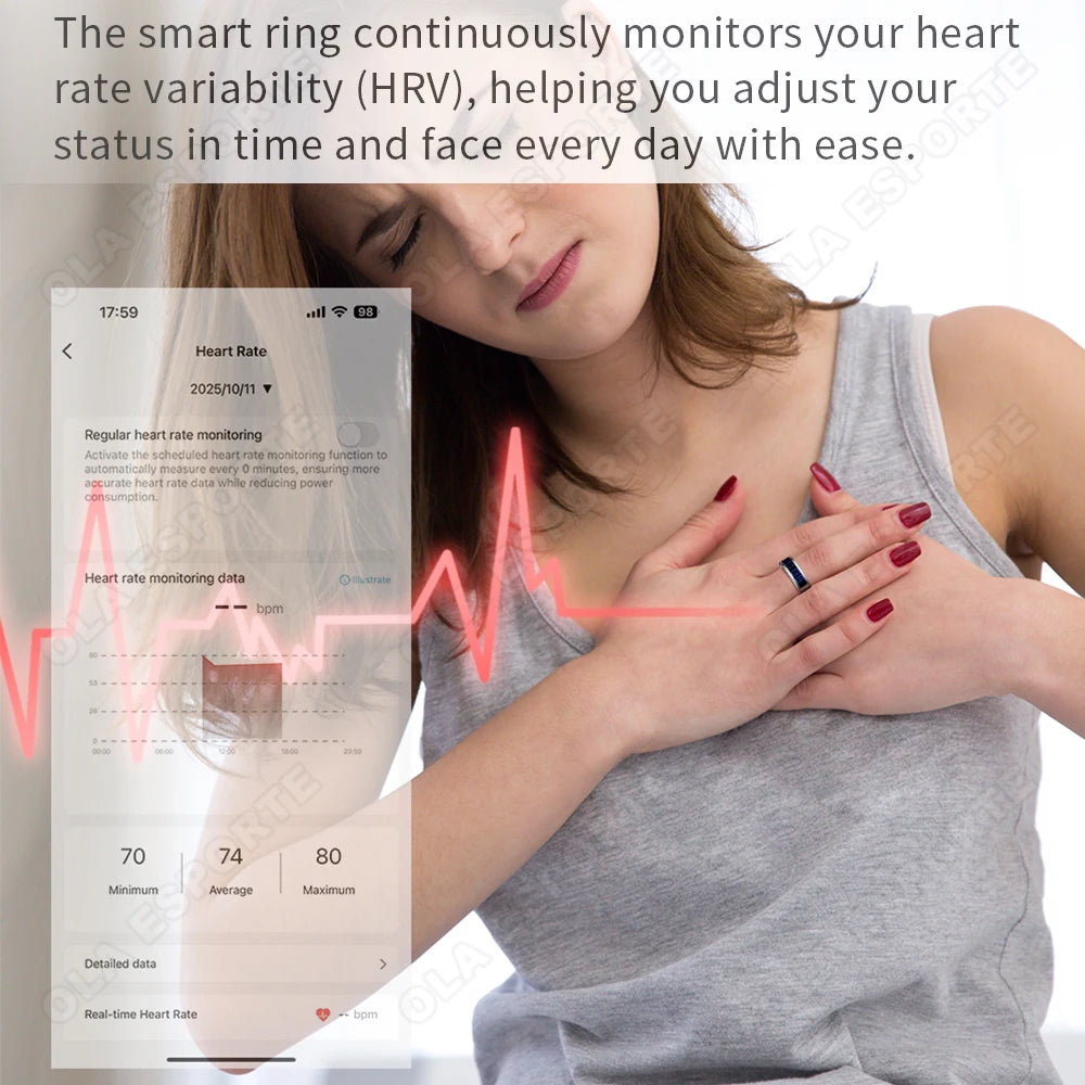 Ola Esporte Smart Ring | Heart Rate, SpO2 & Sleep Monitor