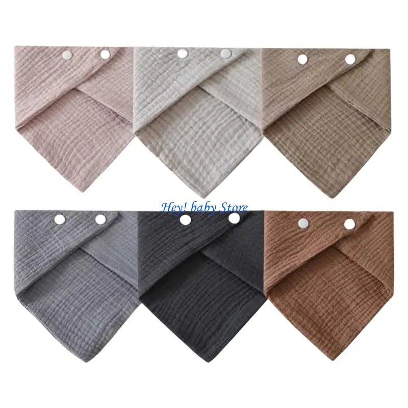6-Pack Muslin Cotton Baby Bibs – Soft Drool & Feeding Bibs
