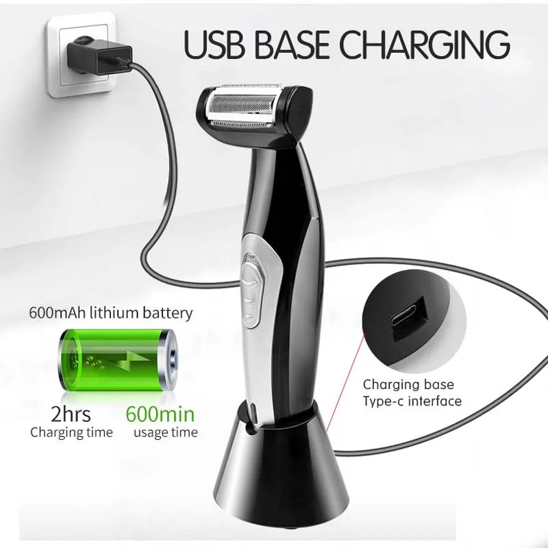 Back&Body Trimmer with Folding Design Electric Back Shaver with Charging Base for Men Back Hair Shaver Easy to Store Peaceful Pleasures Health and Wellness