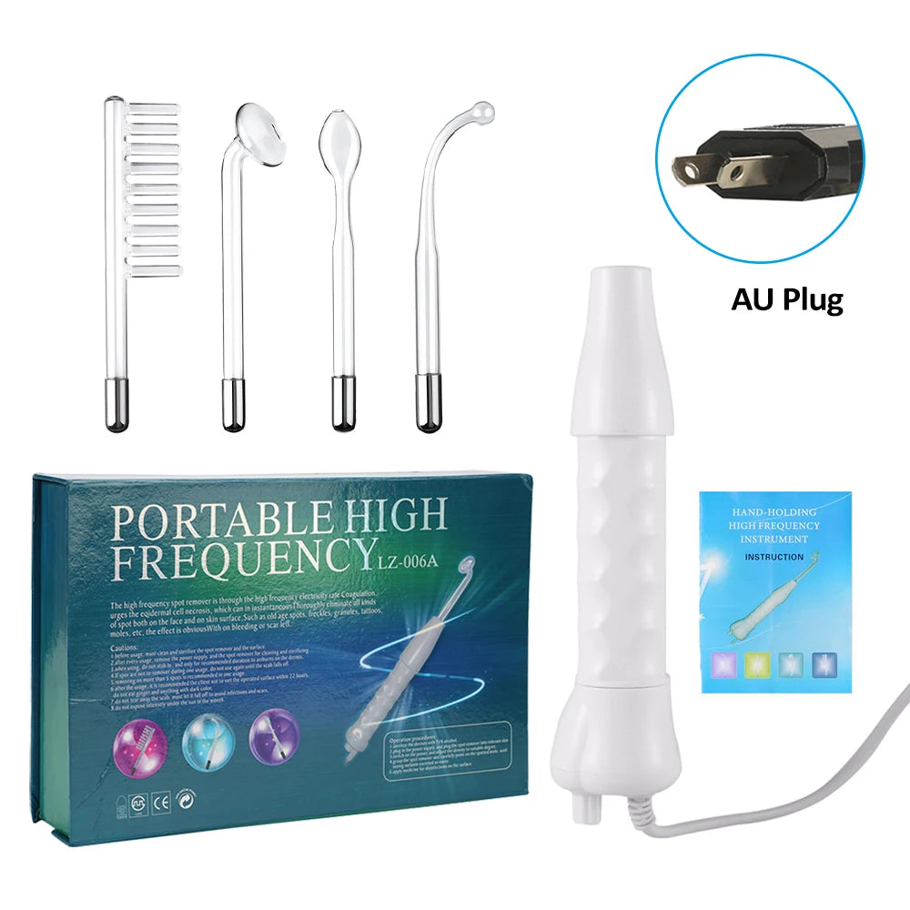 Electrotherapy Wand High Frequency Electrode Glass Tube Wand for Face Skin Tightening Machine Facial Acne Spot Wrinkles Remover Peaceful Pleasures Health and Wellness AU Plug