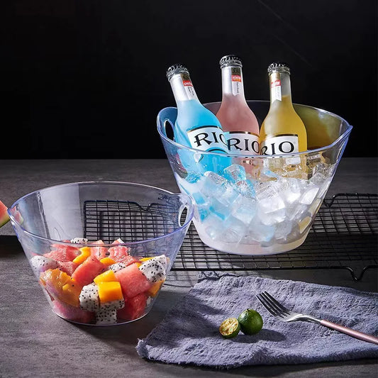 New Acrylic Salad Bowl Vegetable Bowl Fruit Ice Bucket Wine Champagne Wine Chiller Wine Bottle Cooler Ice Barrel Peaceful Pleasures Health and Wellness
