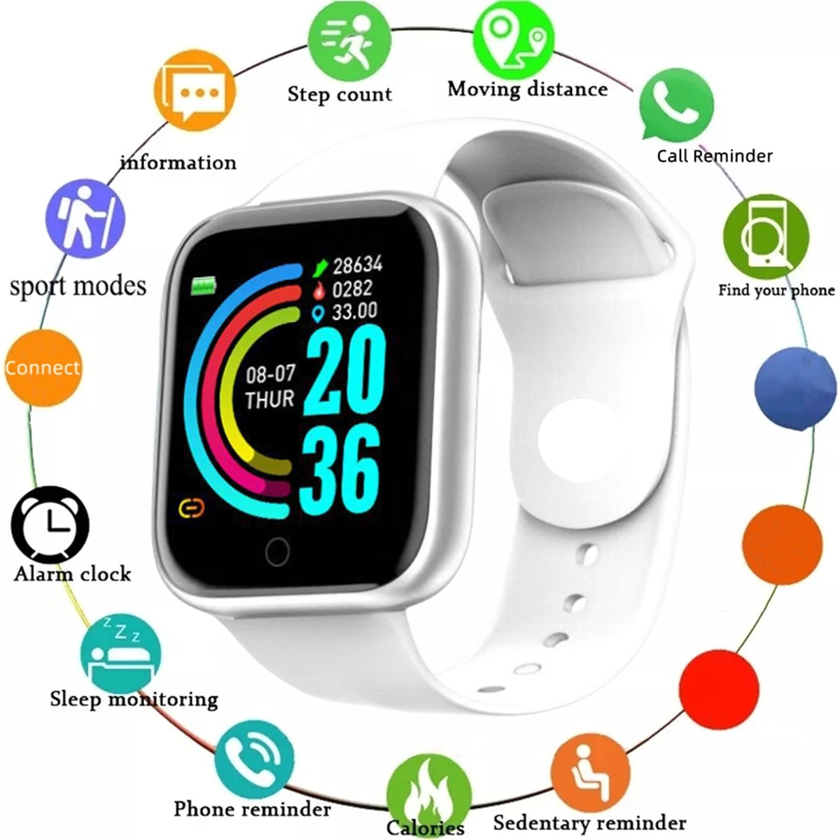 CHAONB D13 Smart Watch – Fitness Tracker, HR & Notifications