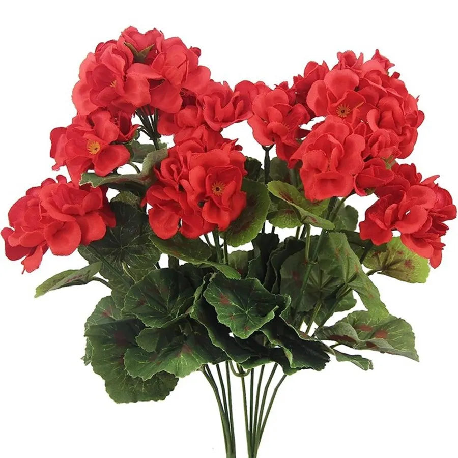 Silk Begonia Artificial Flowers | Wedding & Home Decor Bouquet