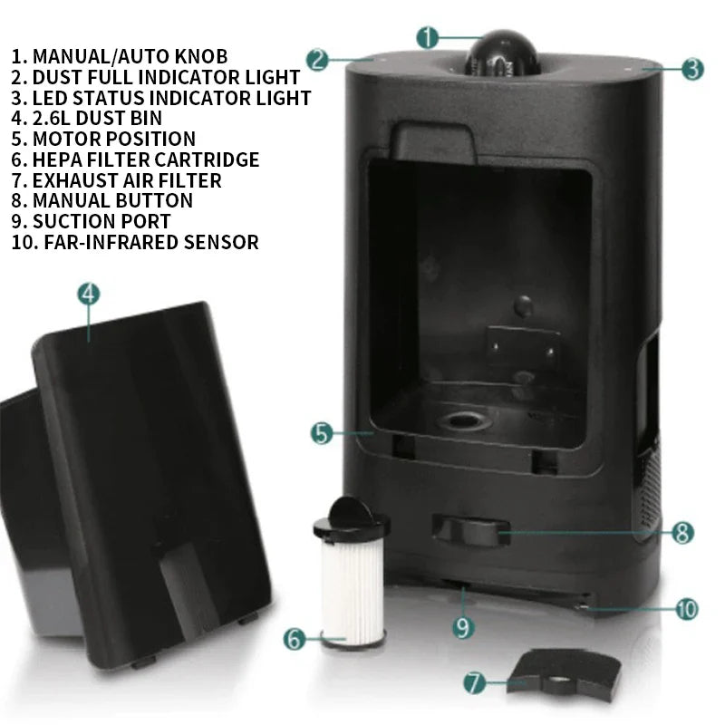 Smart Infrared Hair-Suction Trash Can | Barber & Salon