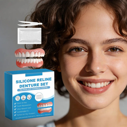 Silicone Reline Denture Set – Natural Fit Fake Teeth Kit Temporary Denture Kit Oasis Select