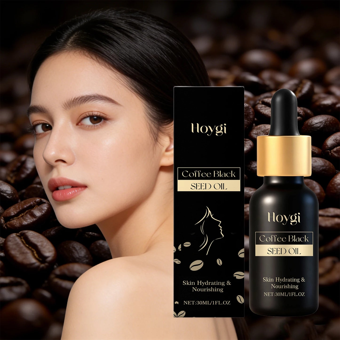 Coffee Black Seed Oil for Face Repair Anti Dryness Nourishing Moisturizing Skin Lifting Firming Improve Sagging Hydrating Care Peaceful Pleasures Health and Wellness