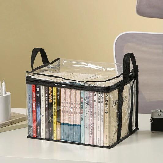 Foldable Book Box Student Dormitory Classroom Organizer Transparent Peaceful Pleasures Health and Wellness