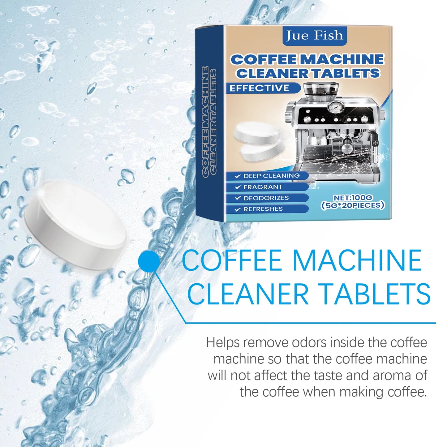 20-Pack Coffee Machine Cleaning Tablets – Deep Clean & Degrease
