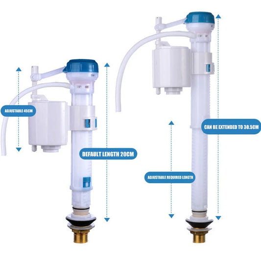Adjustable Toilet Inlet Valve Flush Valves Toilet Cistern Flush Push Button Valve for Toilet Tanks Cistern Syphon Bathroom G1/2 Peaceful Pleasures Health and Wellness