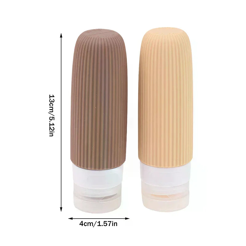 4Pcs/Set Silicone Travel Bottles 90ml Travel Size Containers Leak Proof Refillable Liquid Squeezable Clear Toiletry Bag Peaceful Pleasures Health and Wellness