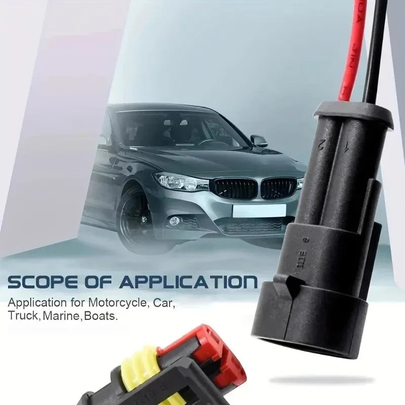 10-Pack Waterproof 2-Pin Connectors 20 AWG | Car, Boat & Truck