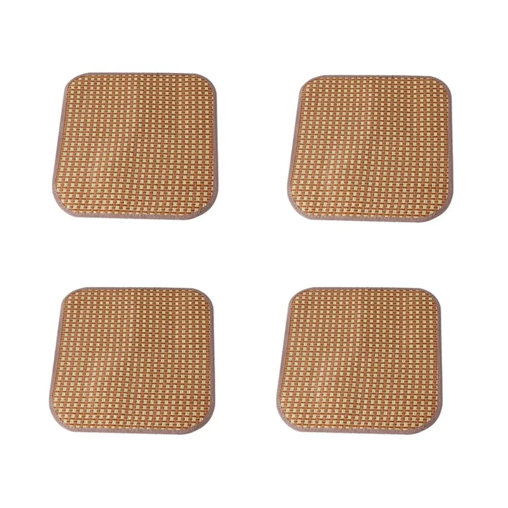 4-Pack Rattan Cooling Seat Cushions | Breathable Non-Slip Chair Pads