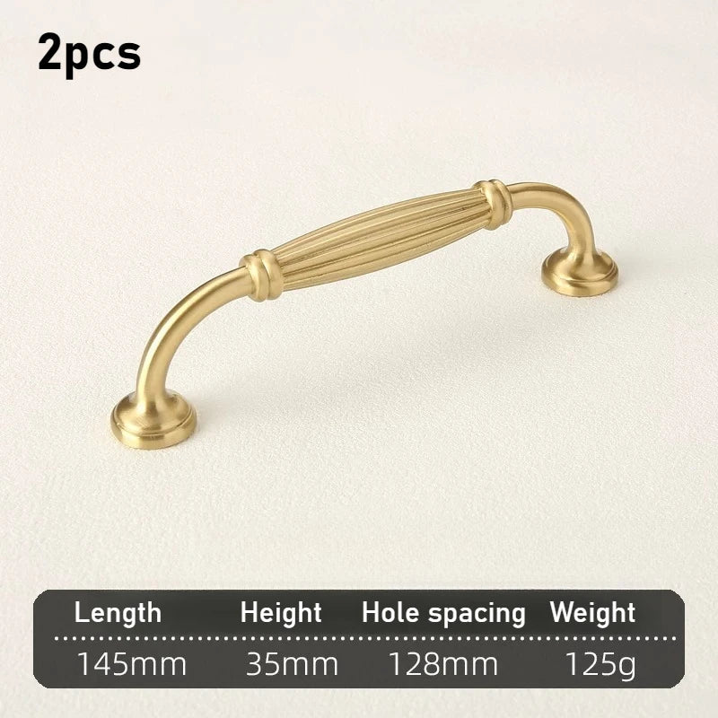 Brass French Cabinet Handle | Gold European Luxury Drawer Pull