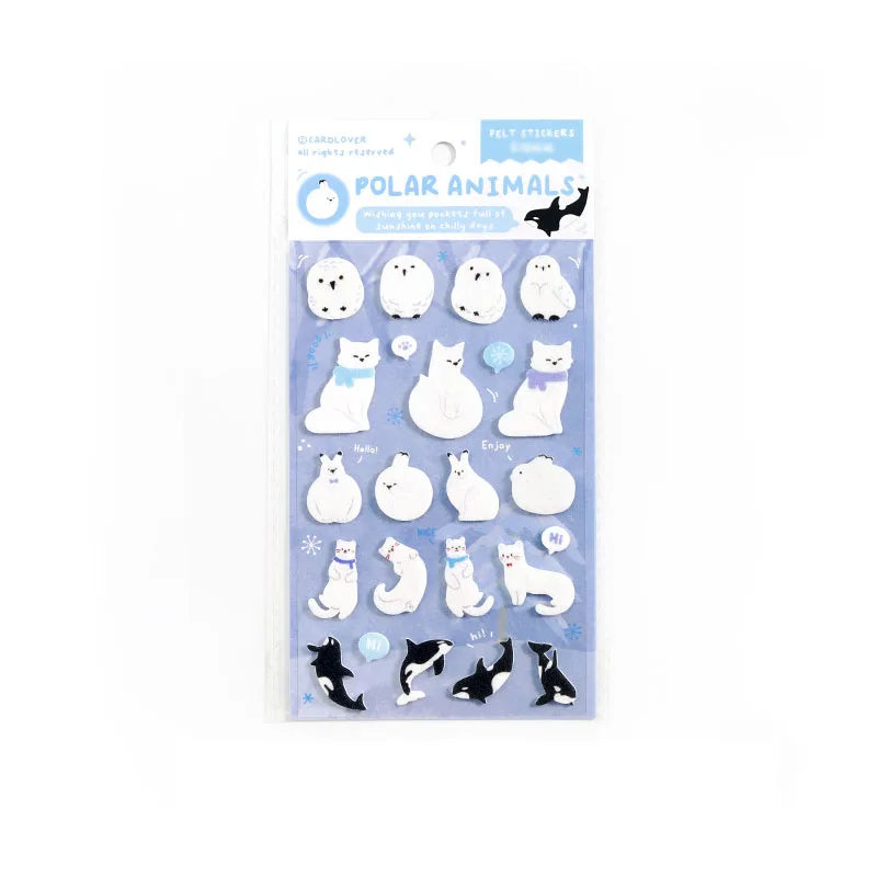 Felt Stickers Polar Letters Soft Cute Arctic Animal Patterns DIY