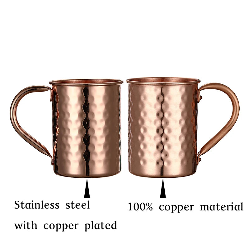 400ml 16.0oz 100% Copper Moscow Mule Mug Durable Coppery Beer Mugs Coffee Mug Milk Cup Pure Copper Cup Drinkware Peaceful Pleasures Health and Wellness