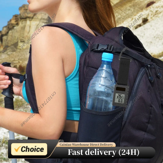 Pocket Thermometer with Carabiner Clip Temperature Humidity Meter Sensor Gauge Ultra Light 30g for Camping Cellar Closet Home Peaceful Pleasures Health and Wellness