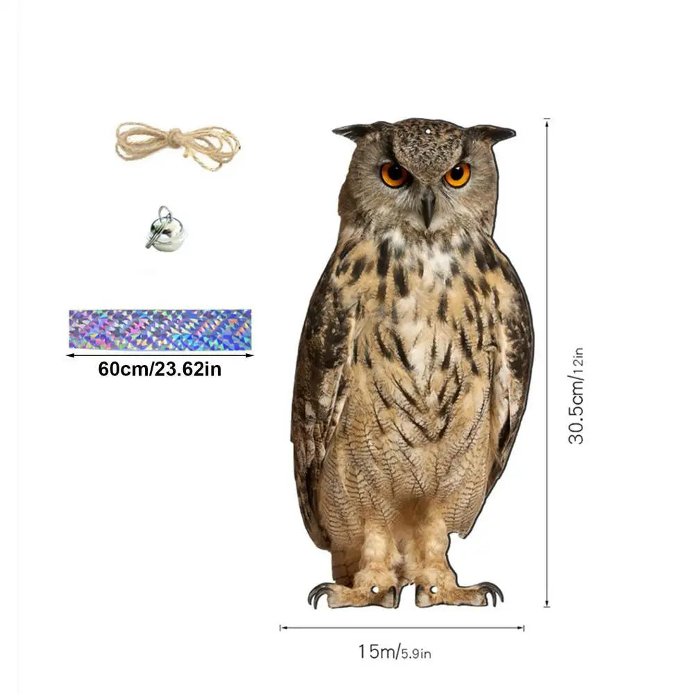 Bird Repel Scarecrow Durable Owl Scarer Pendant Bird Repellent Bell Pastoral Orchard Bird Scare Home Suppies (2D Flat style) Peaceful Pleasures Health and Wellness B