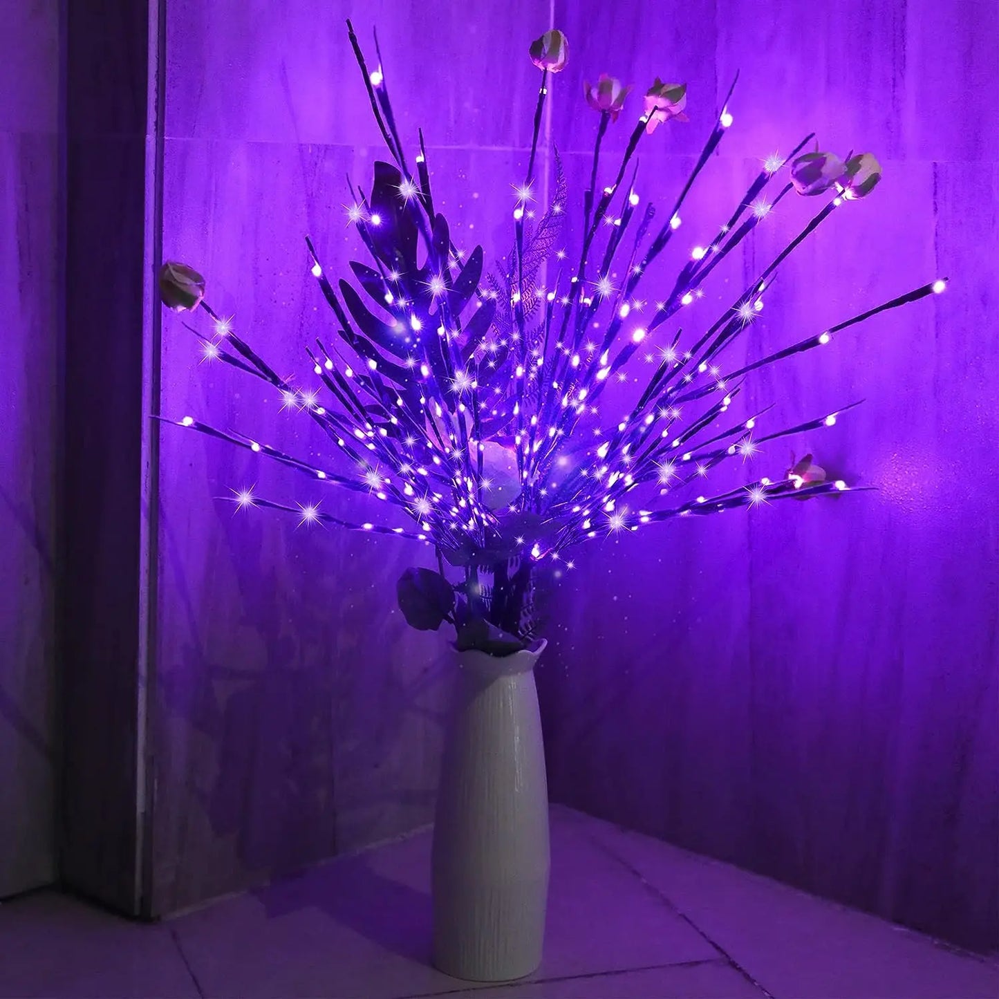 LED Bendable Twig Branch Lights | Battery Operated Holiday Decor
