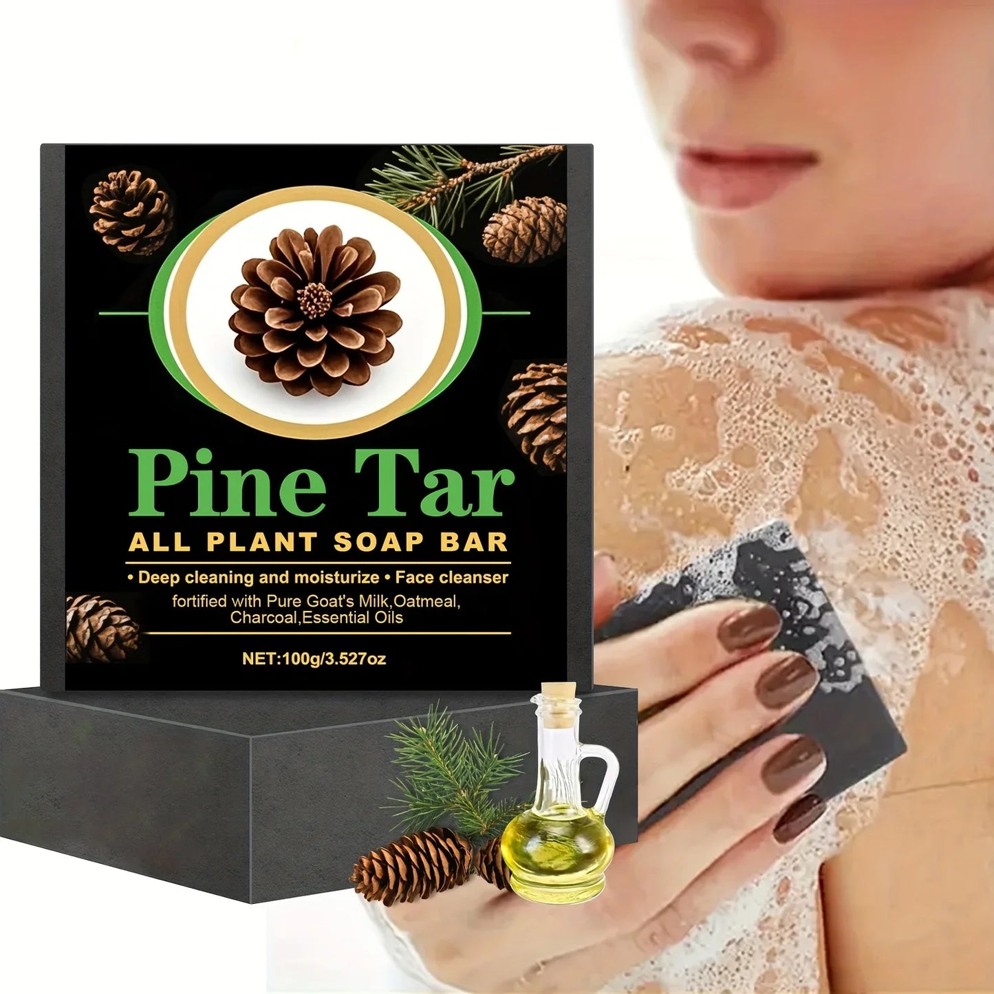 Men's Pine Tar Soap Bar – Deep Cleansing & Moisturizing