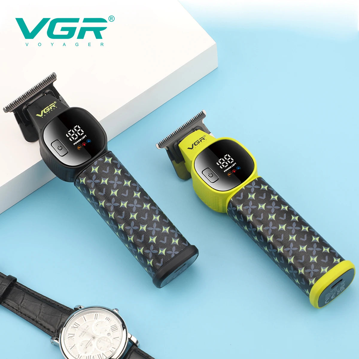 VGR new hair clipper LED intelligent digital USB hair trimmer ceramic stainless steel blade professional electric push V-185 Peaceful Pleasures Health and Wellness