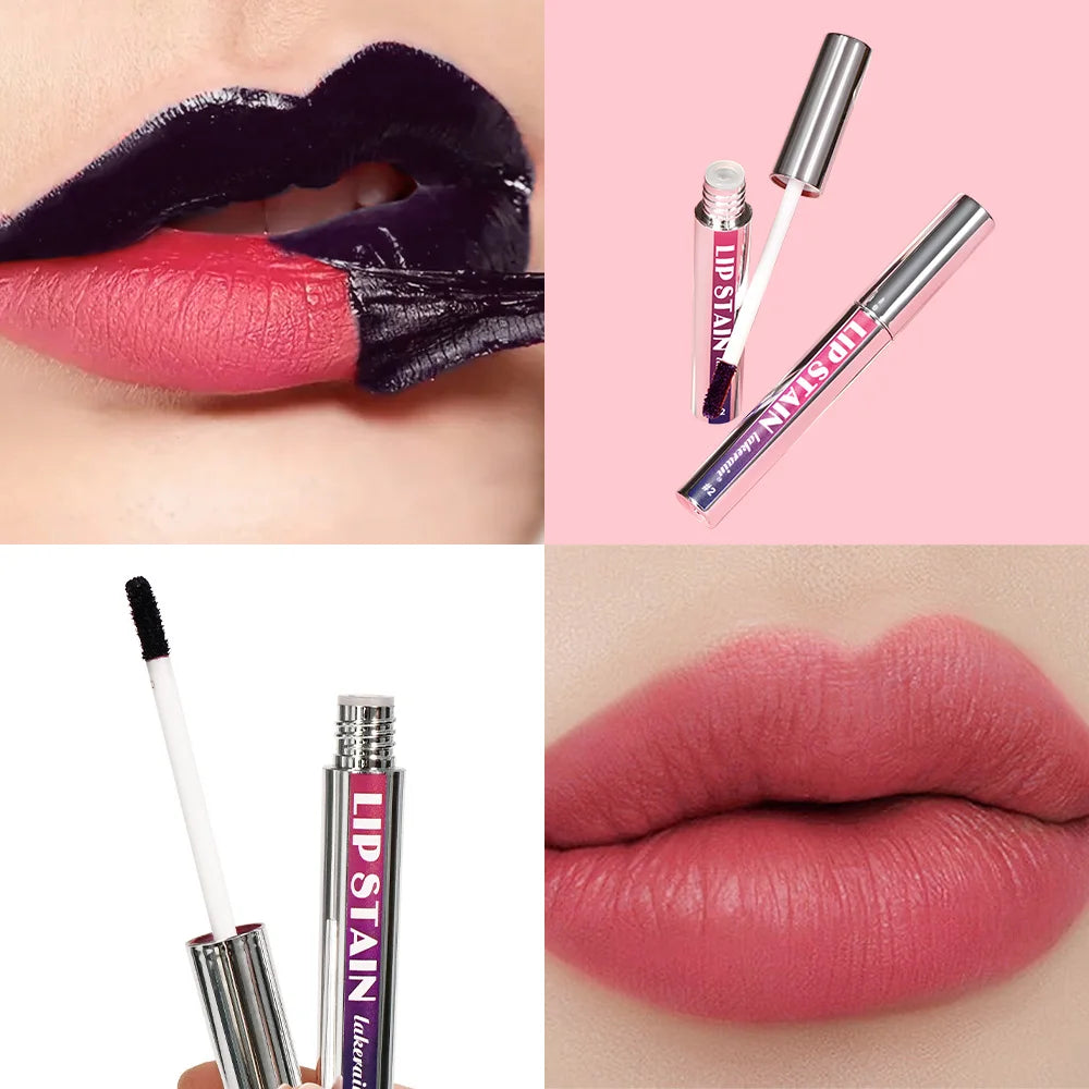 Long Lasting Waterproof Peel Off Lip Stain Lip Tint Transfer Proof Non-stick Cup Matte Reveal Lip Stain Cosmetics for Women Peaceful Pleasures Health and Wellness metal pipe rose