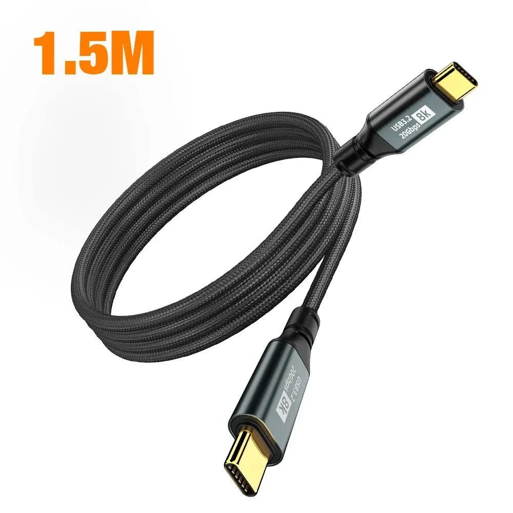 USB-C Cable 100W 20Gbps 8K 60Hz | iPhone MacBook Fast Charge