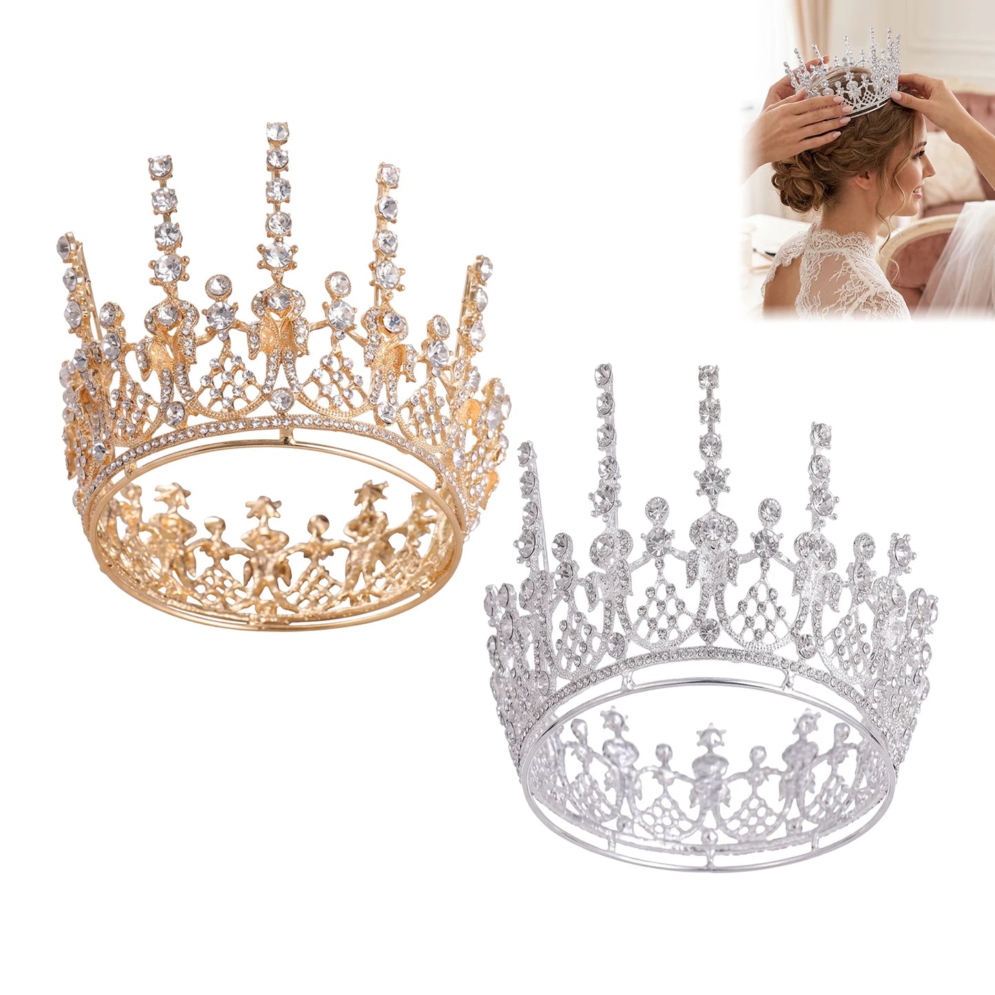 Baroque Gold Bridal Tiara-Headpiece for Wedding Dress Accessories Peaceful Pleasures Health and Wellness