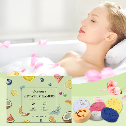 OceAura Aromatherapy Shower Steamers 6-Pack | Gift Set Shower Steamer Set Peaceful Pleasures Health and Wellness