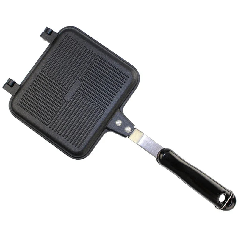 Double-Sided Non-Stick Sandwich Maker Iron Bread Toast Breakfast Machine Waffle Pancake Baking Barbecue Oven Mold Grill Frying Peaceful Pleasures Health and Wellness Diagonal sandwich