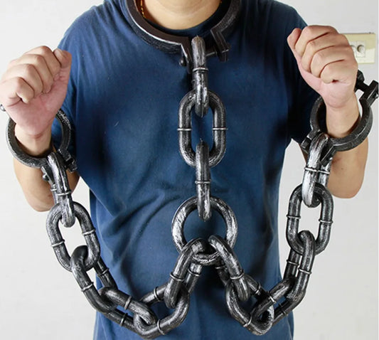 Halloween Performance Props Prisoner Wrist Shackles Prison Handcuffs Chain Links for Halloween Cosplay Costume Party Supplies Peaceful Pleasures Health and Wellness Pink