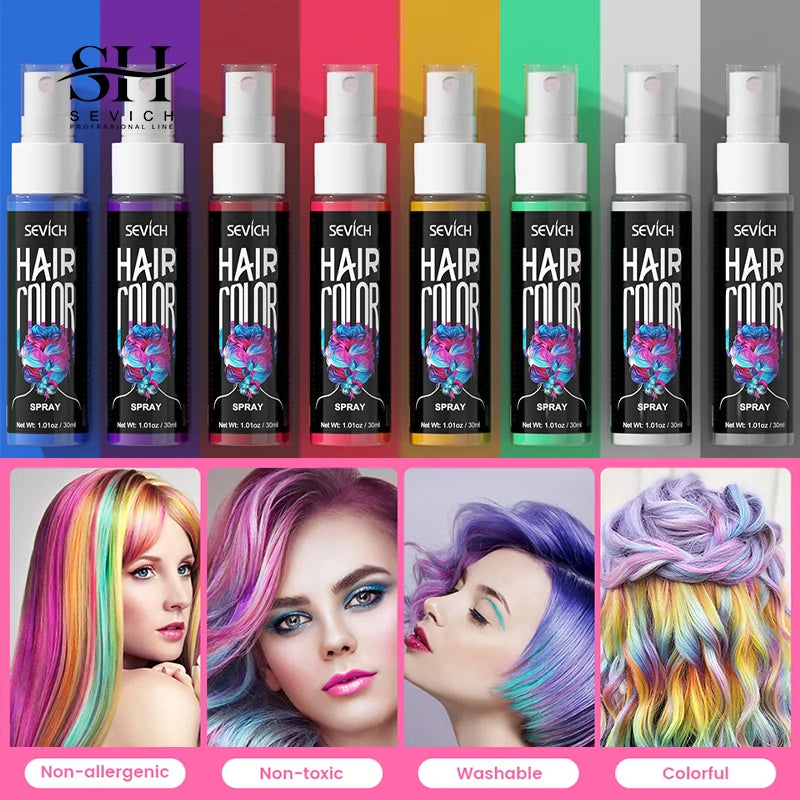 Sevich Hair Color Spray – Temporary Hair & Beard Dye, Long-Lasting, 5 Colors 30ml Peaceful Pleasures Health and Wellness